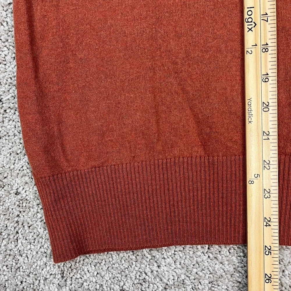 Banana Republic Pullover Mens XL Orange Rust‎ Long Sleeve Merino Wool V-Neck EUC